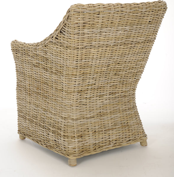 Safavieh Ventura Rattan Arm Chair Brown and White Incredible Rugs and