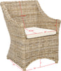Safavieh Ventura Rattan Arm Chair Brown and White Furniture 