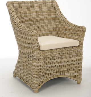 Safavieh Ventura Rattan Arm Chair Brown and White Furniture 