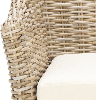 Safavieh Ventura Rattan Arm Chair Brown and White Furniture 