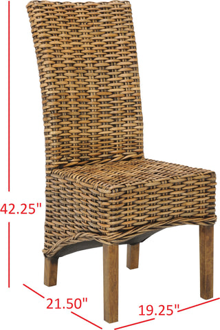 Safavieh Isla 18''H Rattan Side Chair (SET Of 2) Brown Furniture 