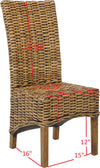 Safavieh Isla 18''H Rattan Side Chair (SET Of 2) Brown Furniture 
