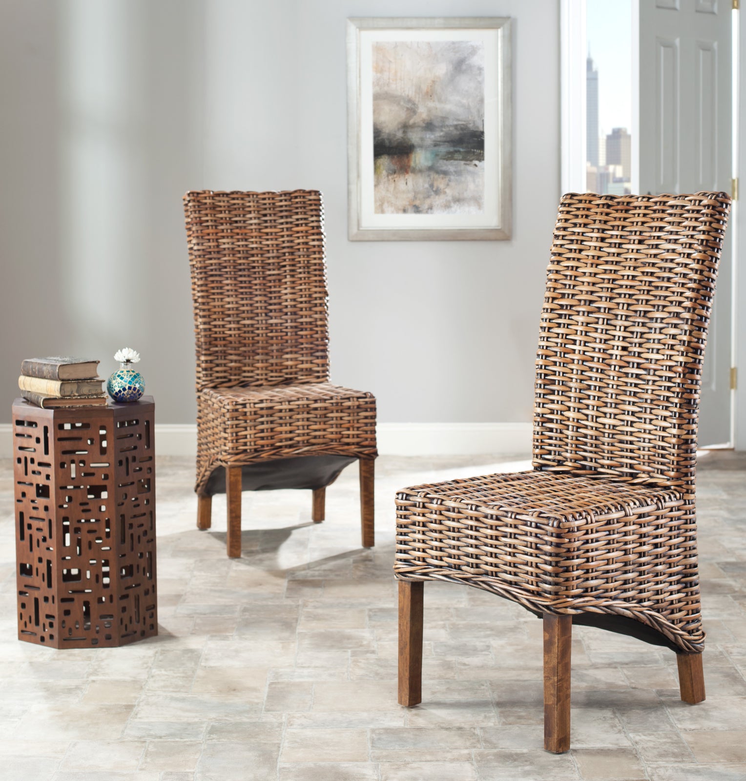 Safavieh Isla Rattan Side Chair (SET Of 2) Brown – Incredible Rugs