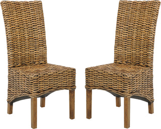 Safavieh Isla 18''H Rattan Side Chair (SET Of 2) Brown Furniture 