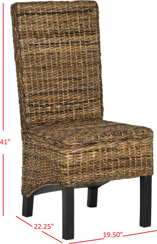 Safavieh Pembrooke 19''H Rattan Side Chair Natural Furniture 