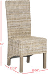Safavieh Pembrooke 19''H Rattan Side Chair Natural Unfinished Furniture 