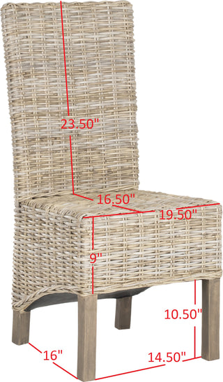 Safavieh Pembrooke 19''H Rattan Side Chair Natural Unfinished Furniture 