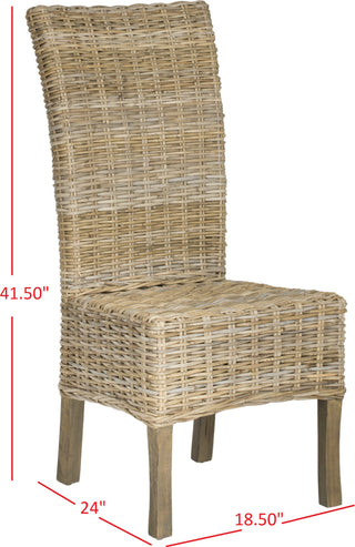 Safavieh Quaker 19''H Rattan Side Chair Natural Unfinished Furniture 