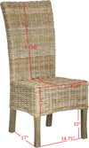 Safavieh Quaker 19''H Rattan Side Chair Natural Unfinished Furniture 