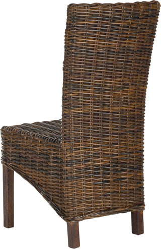 Safavieh Ridge 18''H Rattan Side Chair Dark Brown Furniture 