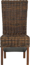 Safavieh Ridge 18''H Rattan Side Chair Dark Brown Furniture main image