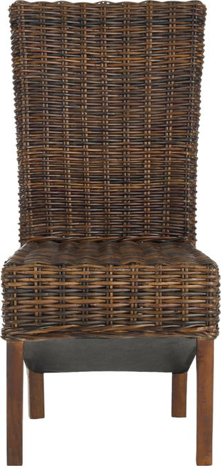 Safavieh Ridge 18''H Rattan Side Chair Dark Brown Furniture main image