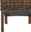 Safavieh Ridge 18''H Rattan Side Chair Dark Brown Furniture 
