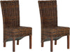 Safavieh Ridge 18''H Rattan Side Chair Dark Brown Furniture 