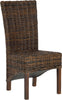 Safavieh Ridge 18''H Rattan Side Chair Dark Brown Furniture 