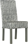 Safavieh Wheatley 18''H Rattan Side Chair Grey and White Furniture 