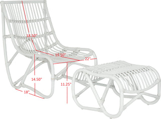 Safavieh Shenandoah Chair and Ottoman White Furniture 