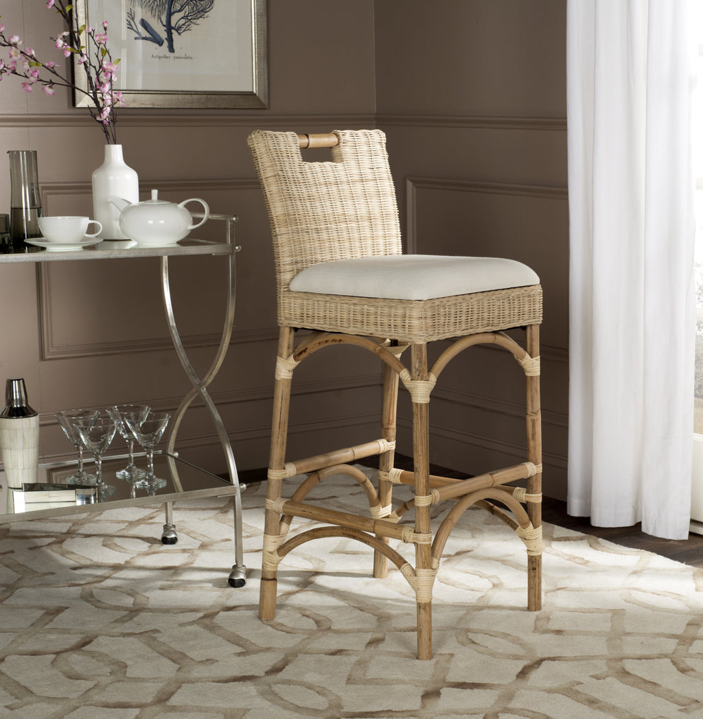 Safavieh Fremont Bar Stool Natural and Eggshell Furniture  Feature