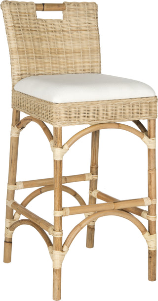 Safavieh Fremont Bar Stool Natural and Eggshell Furniture 