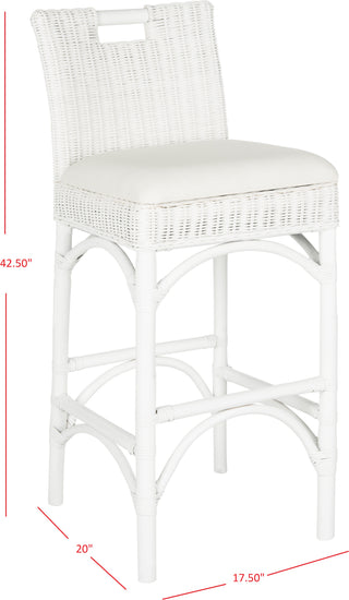 Safavieh Fremont Bar Stool White and Eggshell Furniture 