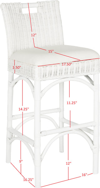 Safavieh Fremont Bar Stool White and Eggshell Furniture 