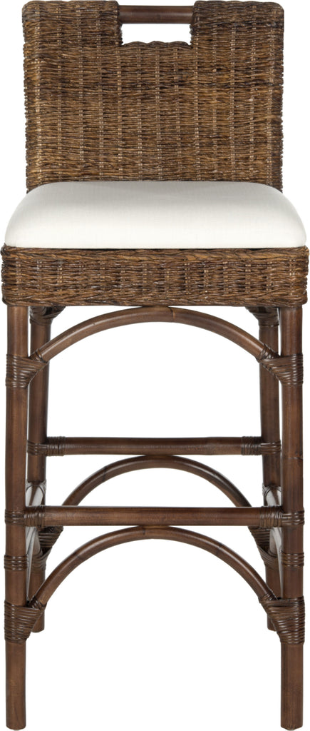 Safavieh Fremont Bar Stool Brown and Eggshell Furniture main image