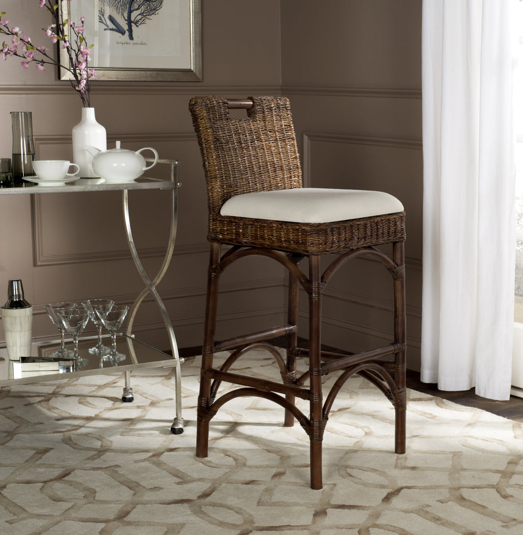 Safavieh Fremont Bar Stool Brown and Eggshell Furniture  Feature