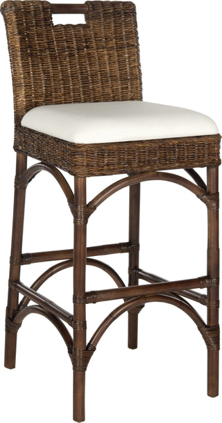 Safavieh Fremont Bar Stool Brown and Eggshell Furniture 