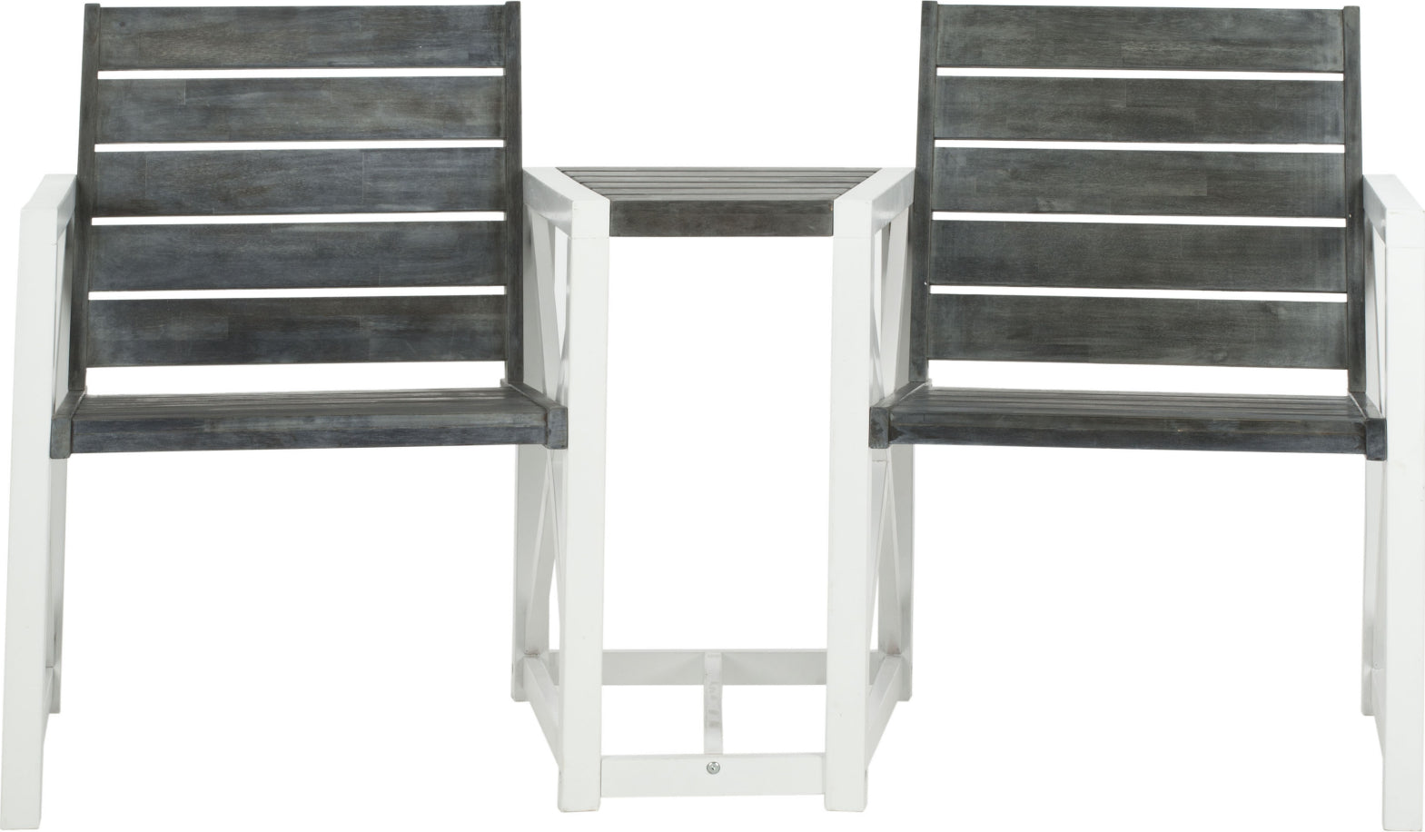 Safavieh Jovanna 2 Seat Bench White/Ash Grey Furniture main image
