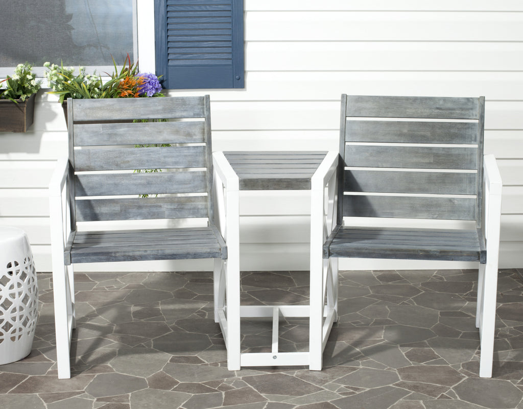 Safavieh Jovanna 2 Seat Bench White/Ash Grey Furniture  Feature