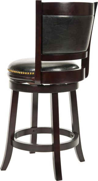 Safavieh Brockway Swivel Counter Stool Cappuccino and Black Furniture 