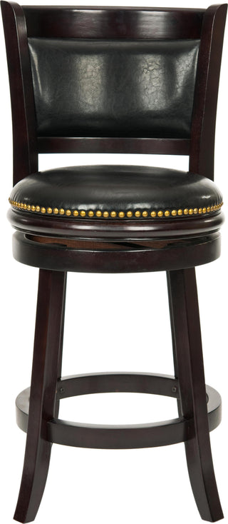 Safavieh Brockway Swivel Counter Stool Cappuccino and Black Furniture main image