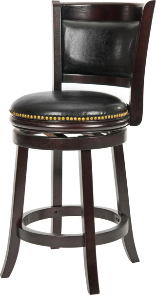 Safavieh Brockway Swivel Counter Stool Cappuccino and Black Furniture 