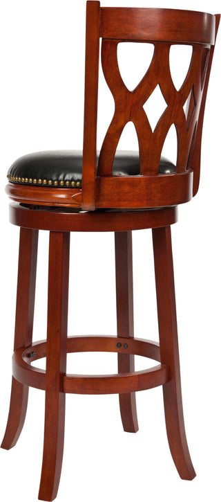 Safavieh Lancaster Swivel Bar Stool Cherry and Black Furniture 