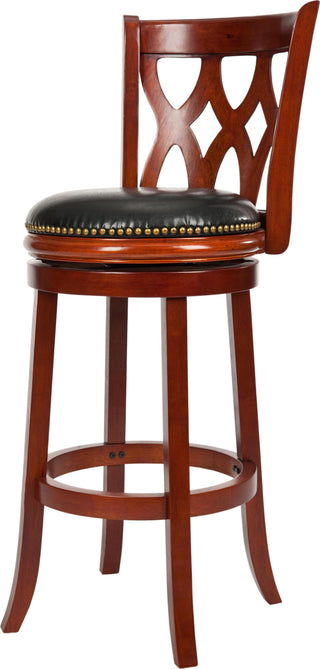 Safavieh Lancaster Swivel Bar Stool Cherry and Black Furniture 