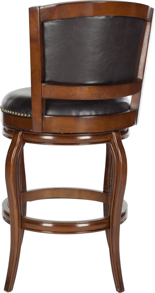 Safavieh Pasquale Swivel Bar Stool Walnut and Brown Furniture 