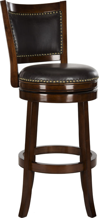 Safavieh Lazzaro Swivel Bar Stool Espresso and Brown Furniture 