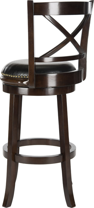 Safavieh Butler Swivel Bar Stool Cappuccino and Black Furniture 