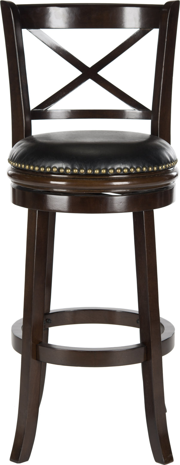 Safavieh Butler Swivel Bar Stool Cappuccino and Black Furniture main image