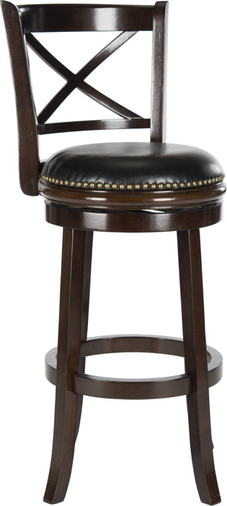 Safavieh Butler Swivel Bar Stool Cappuccino and Black Furniture 