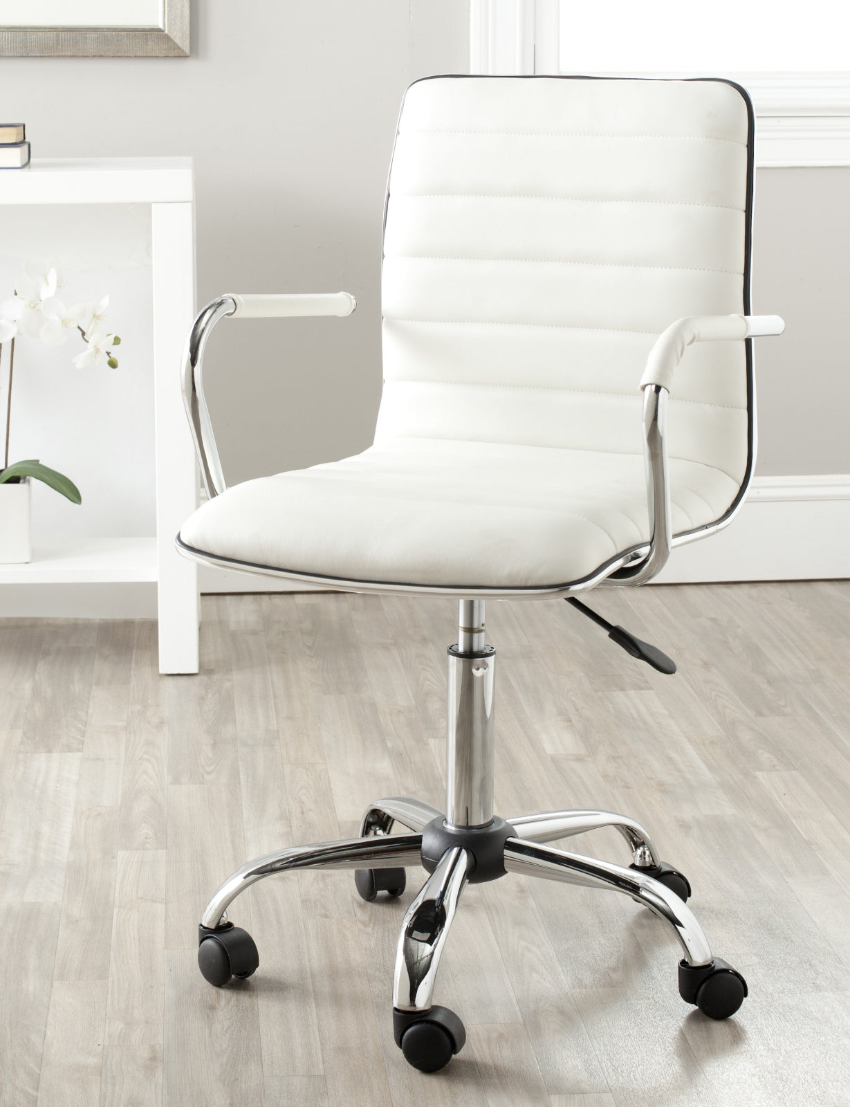 Safavieh Jonika Swivel Desk Chair White – Incredible Rugs And Decor