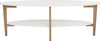 Safavieh Woodruff Oval Coffee Table White Furniture main image