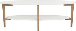 Safavieh Woodruff Oval Coffee Table White Furniture main image