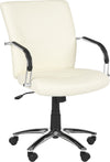 Safavieh Lysette Desk Chair Cream and Silver Furniture 