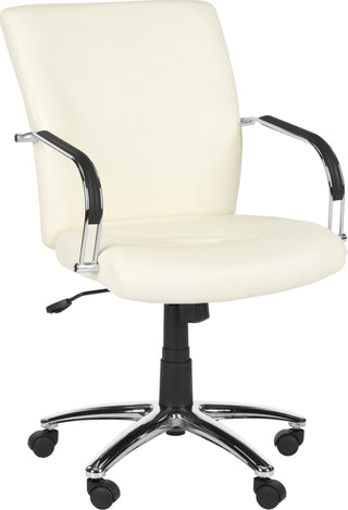 Safavieh Lysette Desk Chair Cream and Silver Furniture 