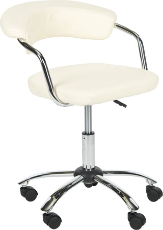 Safavieh Pier Desk Chair Cream and Silver Furniture 