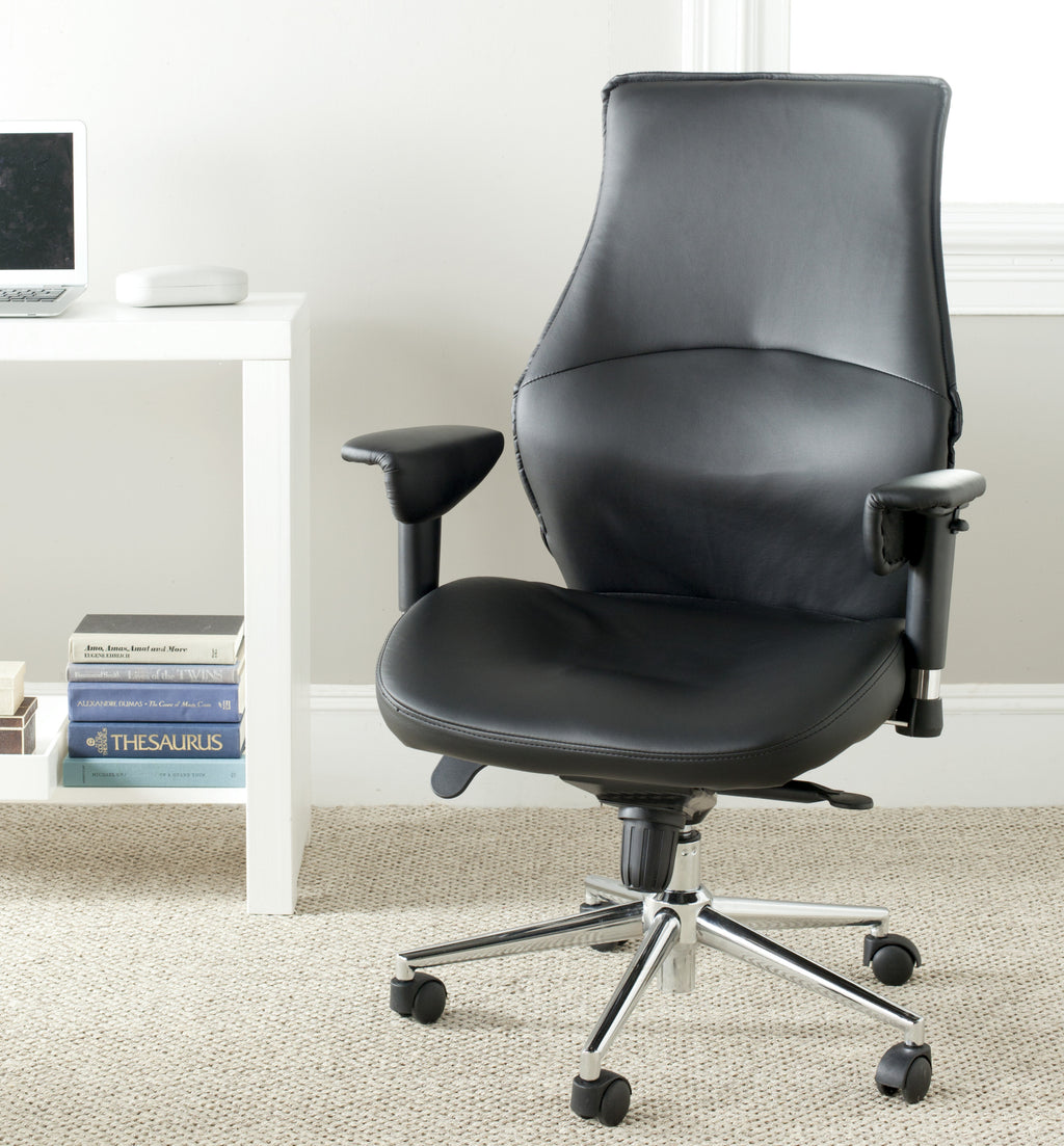 Safavieh Irving Desk Chair Black and Silver Furniture  Feature