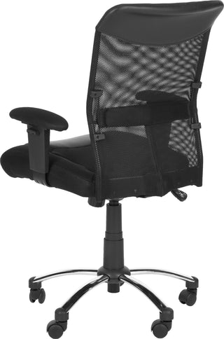 Safavieh Bernard Desk Chair Black and Silver Furniture 