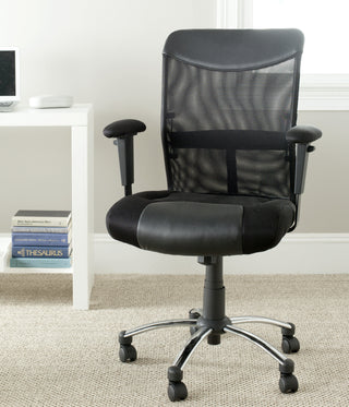 Safavieh Bernard Desk Chair Black and Silver Furniture  Feature