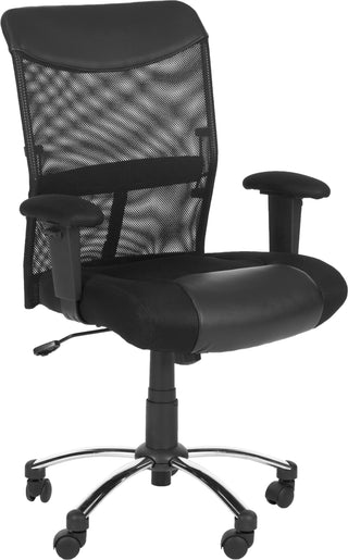 Safavieh Bernard Desk Chair Black and Silver Furniture 